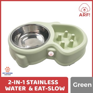 2-in-1 Water Dish and Slow-Feed Bowl