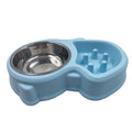 2-In-1 Easy-Clean Stainless Water Dish And Eat-Slow Feed Bowl