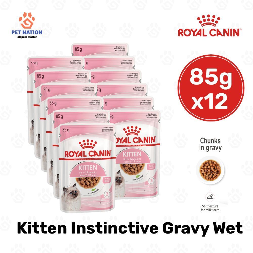 Royal Canin Kitten Instinctive Gravy Wet Cat Food 85g x 12