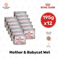 Royal Canin Mother & Babycat Ultra Soft Mousse Wet Cat Food 195g x 12 for Kittens & Queens