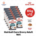 Royal Canin Hairball Care Gravy Adult Wet Cat Food 85g x 12